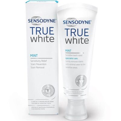 Sensodyne True White Mint Toothpaste Εξειδικευμένη Οδοντόκρεμα Λεύκανσης για Ευαίσθητα Δόντια