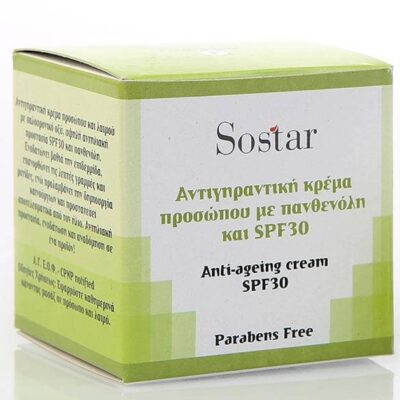 Sostar Αντιγηραντική Κρέμα Προσώπου με Αντηλιακό Δείκτη Προστασίας Spf30