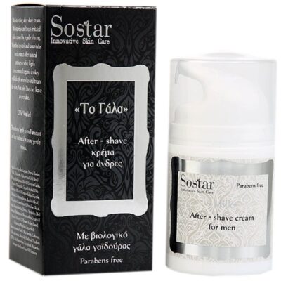 Sostar Τo Γάλα After Shave Κρέμα Για Άνδρες με Βιολογικό Γάλα Γαϊδούρας 50ml