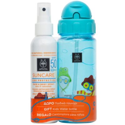Apivita Πακέτο Προσφοράς Suncare Kids Protection Face & Body Spray Spf50 με Αλόη & Καλέντουλα 150ml & Δώρο Παιδικό Παγούρι