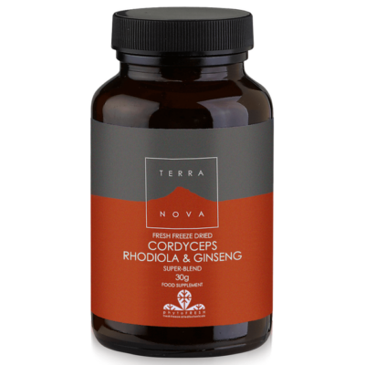 Terranova Cordyceps Rhodiola & Ginseng Άμεση Φυσική και Πνευματική Τόνωση για Υψηλές Επιδόσεις 30gr