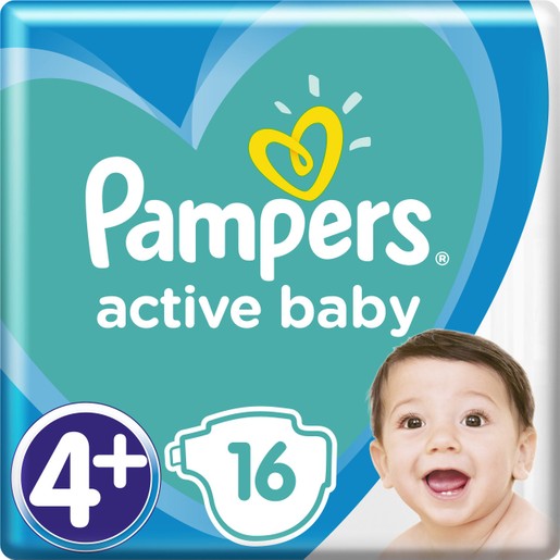 Pampers Active Baby Νο4+ (10-15 kg) 16 πάνες