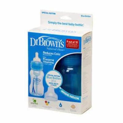 Dr. Brown's Natural FLow 824 Πλαστικό Μπιμπερό Με Φαρδύ Λαιμό Φυσική Ροή Θηλή Σιλικόνης 2τμχ