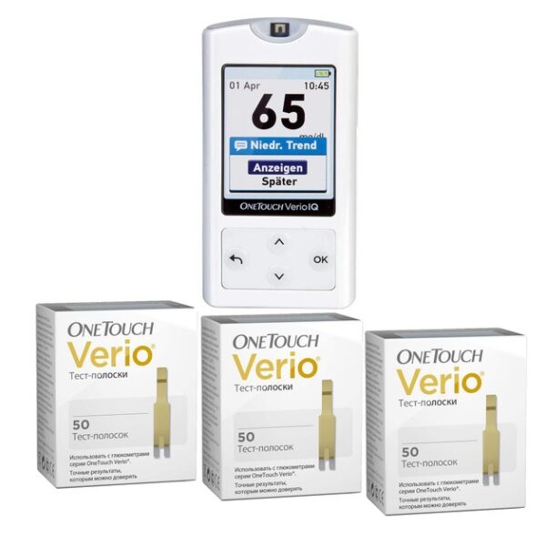 LifeScan Πακέτο Προσφοράς OneTouch Verio Test Strips Ταινίες 3 x 50τμχ & Δώρο OneTouch Verio IQ Συσκευή Μέτρησης Σακχάρου 1τμχ