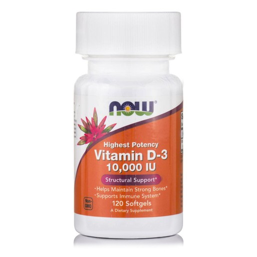Now Foods Vitamin D3 10.000 IU Συμπλήρωμα Διατροφής με τη πιο Βιοδιαθέσιμη Μορφή Βιταμίνης D 120 softgels