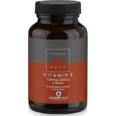 Terranova Vitamin E 200iu 134mg Complex Μοναδική Σύνθεση Βιταμίνης E Φυτικής Προέλευσης με Υπερτροφές 50veg.caps