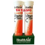 Πακέτο Προσφοράς Vitamin C 1000mg Orange 1+1 Δώρο 2χ20eff.tabs – Health Aid