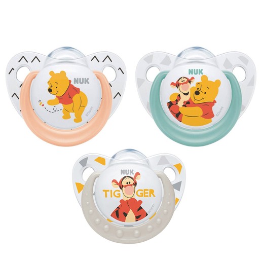 Nuk Trendline Disney Winnie the Pooh Πιπίλα Σιλικόνης με Κρίκο 1 Τεμάχιο