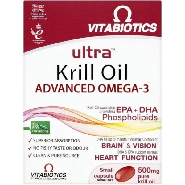 Vitabiotics Ultra Red Krill Oil Super Strength 500mg 30caps