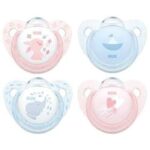 Nuk Baby Rose & Blue Πιπίλα Σιλικόνης με Κρίκο 1τεμάχιο