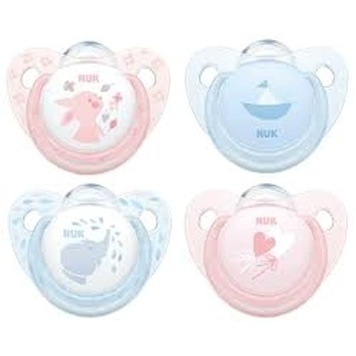 Nuk Baby Rose & Blue Πιπίλα Σιλικόνης με Κρίκο 1τεμάχιο