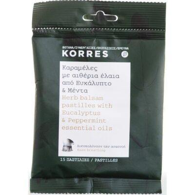 Korres Καραμέλες με Αιθέρια Έλαια Από Ευκάλυπτο & Μέντα 15 Παστίλιες