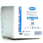 Asepta Gause Swabs Επιθέματα Γάζας Απλά 8ply 10cmx10cm 100 Τεμάχια