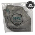 Disposable Non Medical Mask FFP2 – KN95 Μάσκα Προστασίας με Μεταλλικό Έλασμα μιας Χρήσης σε Γκρι Χρώμα 20 Τεμάχια