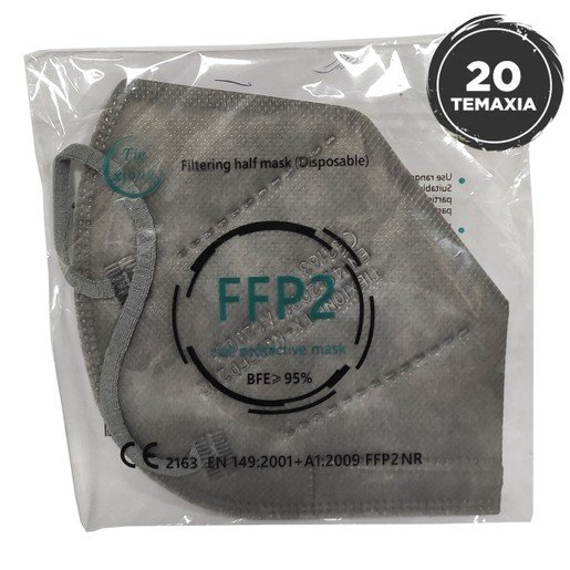 Disposable Non Medical Mask FFP2 - KN95 Μάσκα Προστασίας με Μεταλλικό Έλασμα μιας Χρήσης σε Γκρι Χρώμα 20 Τεμάχια