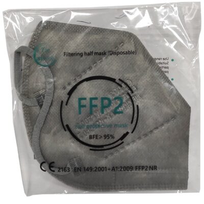 Disposable Non Medical Mask FFP2 - KN95 Μάσκα Προστασίας με Μεταλλικό Έλασμα μιας Χρήσης σε Γκρι Χρώμα 1 Τεμάχιο