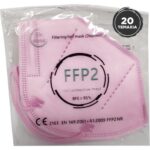 Disposable Non Medical Mask FFP2 – KN95 Μάσκα Προστασίας με Μεταλλικό Έλασμα μιας Χρήσης σε Ροζ Χρώμα 20 Τεμάχια