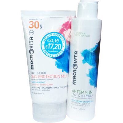 Macrovita Πακέτο Προσφοράς Face & Body Sun Spf30 Protection Milk 150ml & After Sun Face & Body Milk 150ml σε Ειδική Τιμή