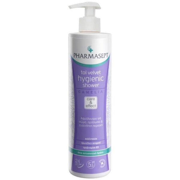 Pharmasept Tol Velvet Hygienic Shower Camelia Υγρό Υγιεινού Καθαρισμού Χωρίς Αλκάλια & Σαπούνι 500ml