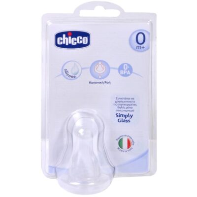 Chicco Θηλή Σιλικόνης Κανονικής Ροής 0m+ 1τμχ