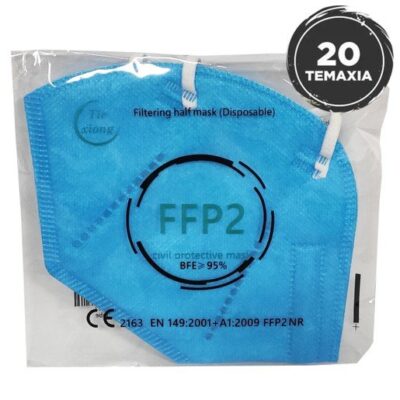 Disposable Non Medical Mask FFP2 - KN95 Μάσκα Προστασίας με Μεταλλικό Έλασμα μιας Χρήσης σε Μπλε Χρώμα 20 Τεμάχια